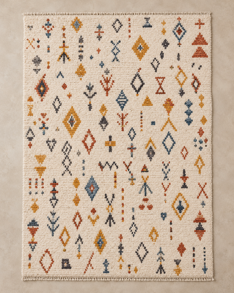 Modèle de tapis Azilal multicolore