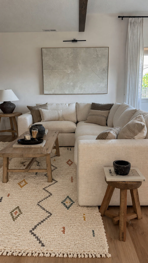 Handmade Azilal rug in a living room