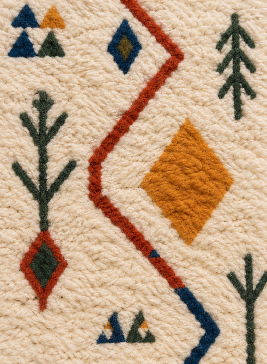 Wool texture detail of the Azilal runner