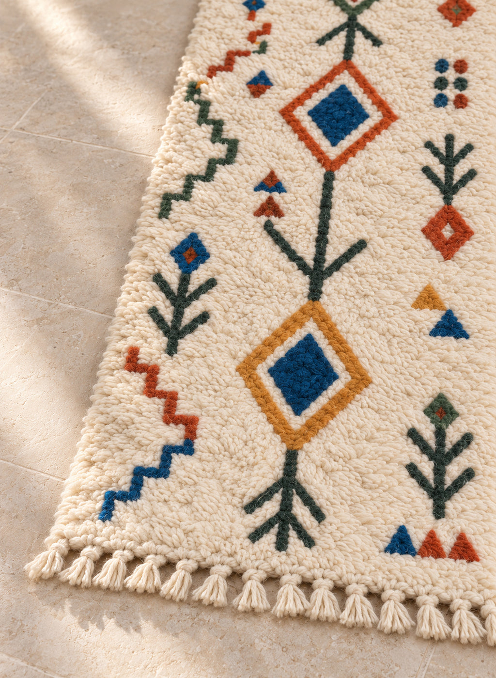 Fringe detail of the Azilal runner