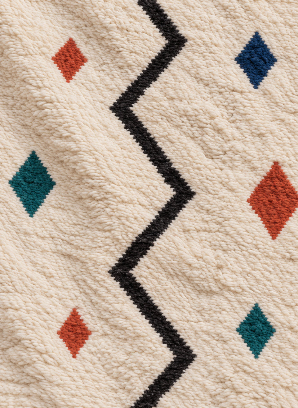 Close-up of the wool texture of Azilal rug model 01