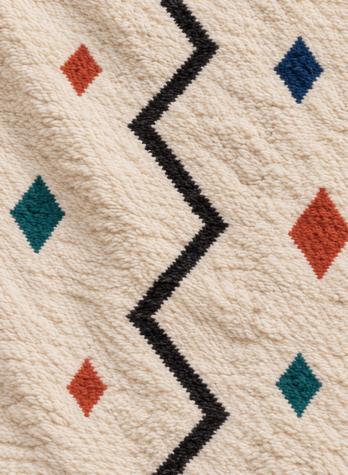 Close-up of the wool texture of Azilal rug model 01