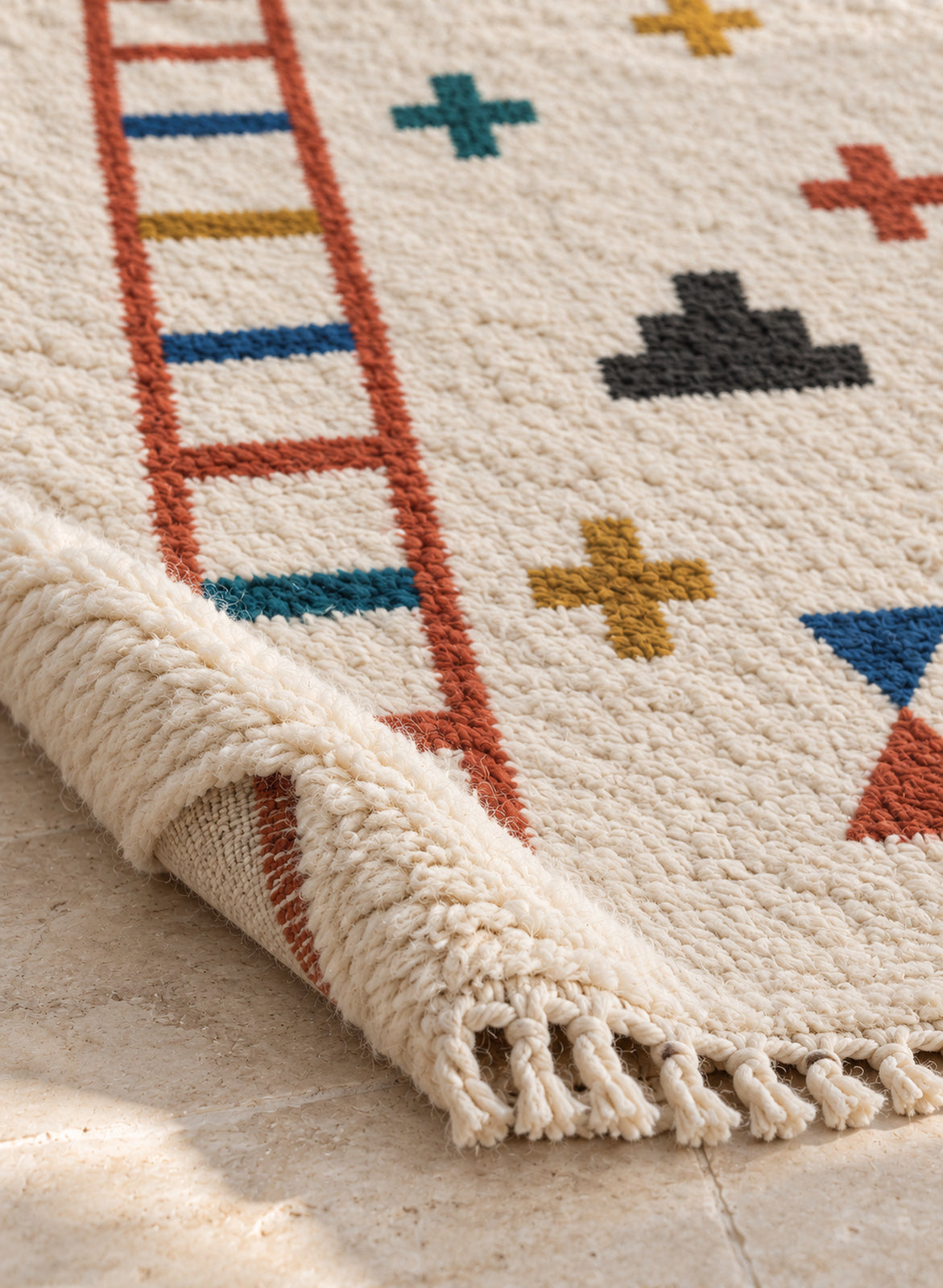 Azilal rug model 04, folded to show the pile