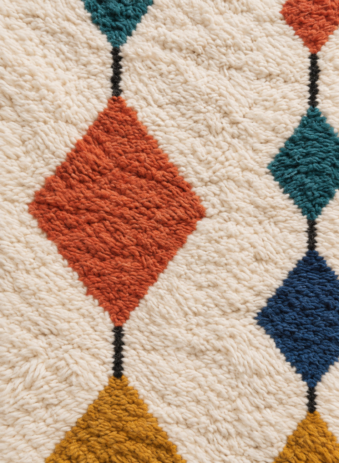 Close-up of the wool texture of Azilal rug model 05