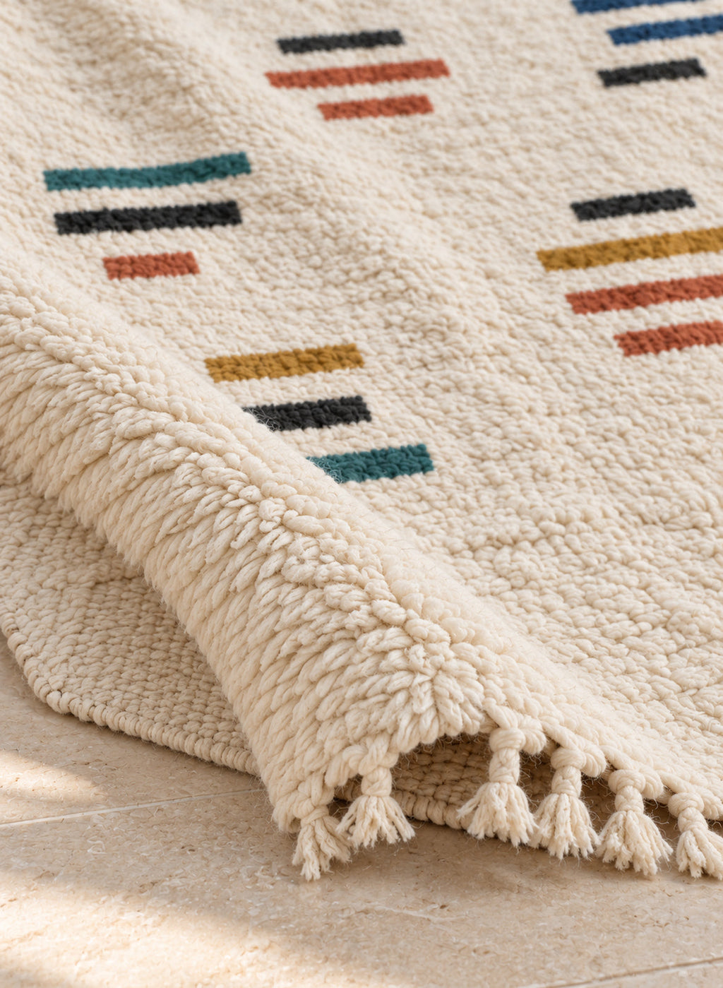 Azilal rug model 07, folded to show the pile