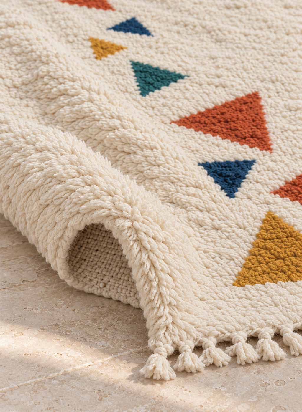 Azilal rug model 08, folded to show the pile