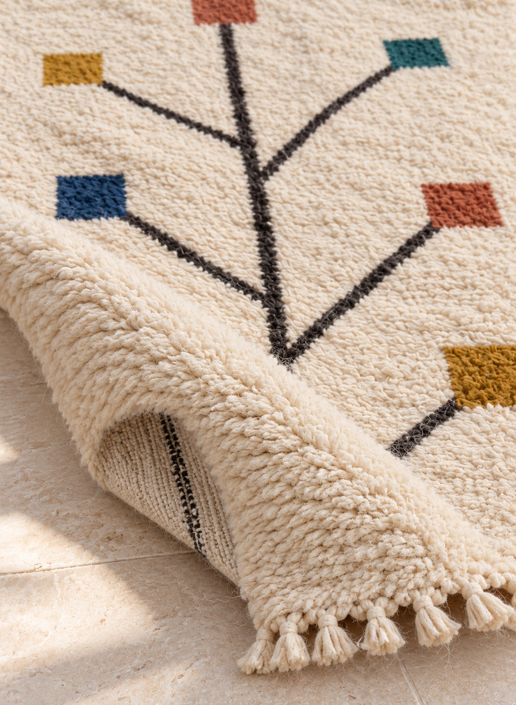 Azilal rug model 09, folded to show the pile