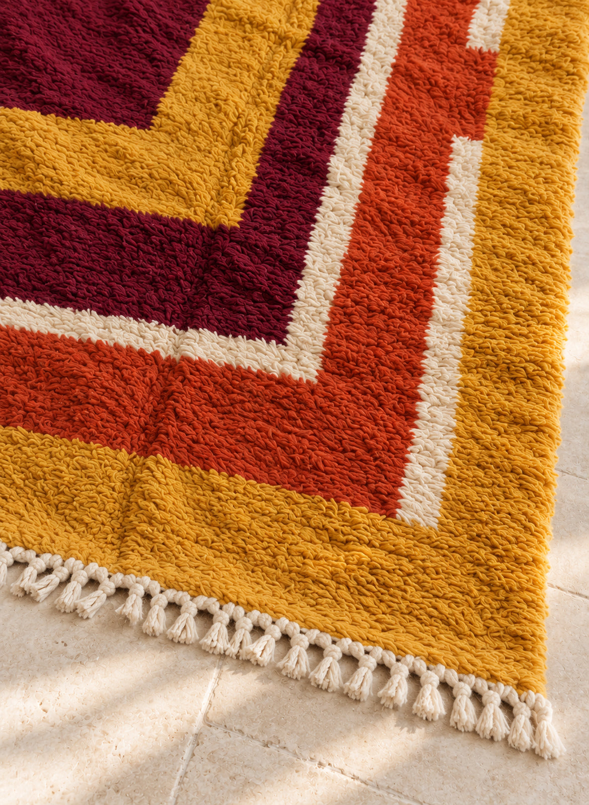 Fringe detail of the Tafukt Boujaad rug