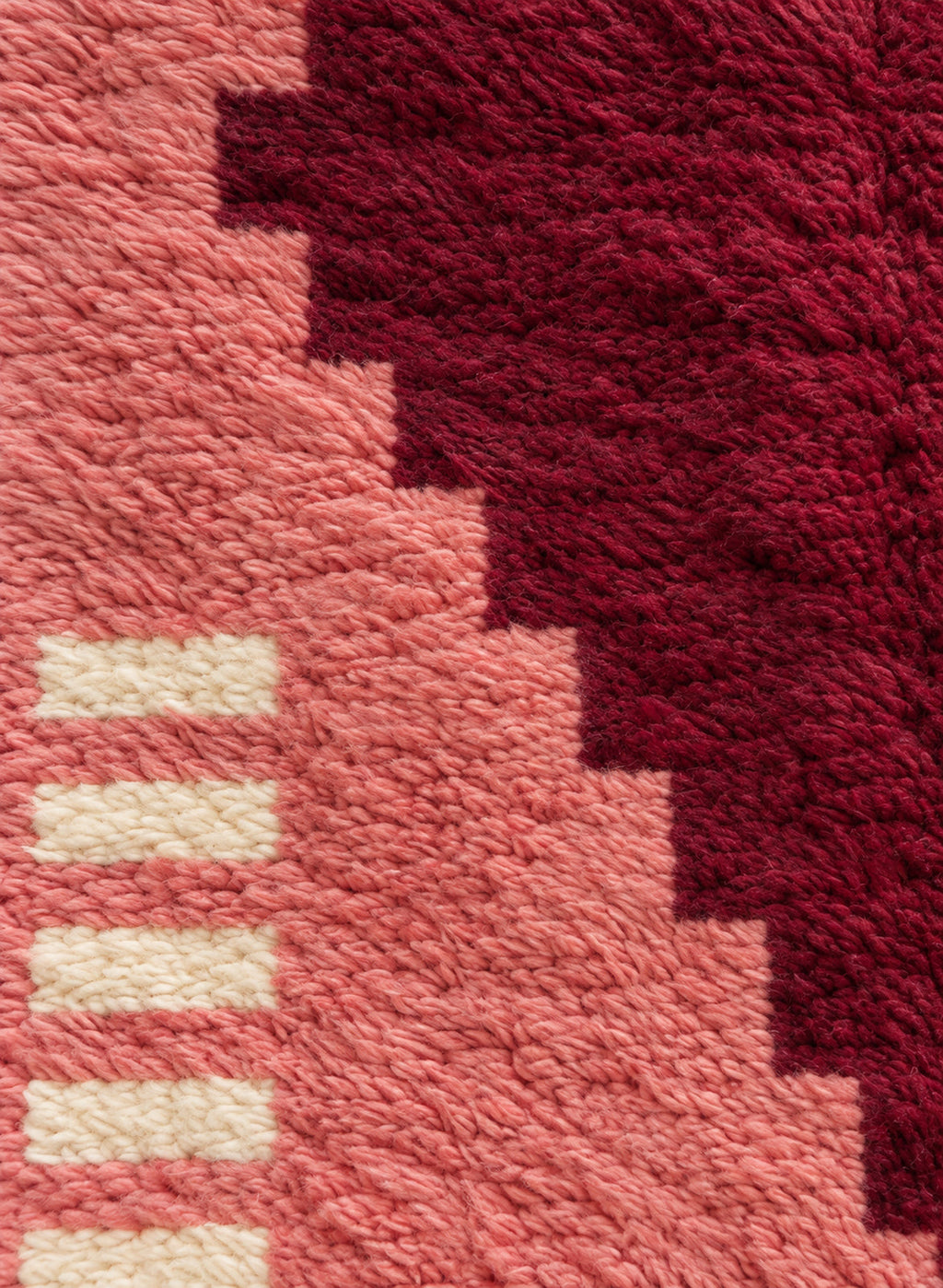 Close-up of the thick wool pile of the Izri Boujaad rug
