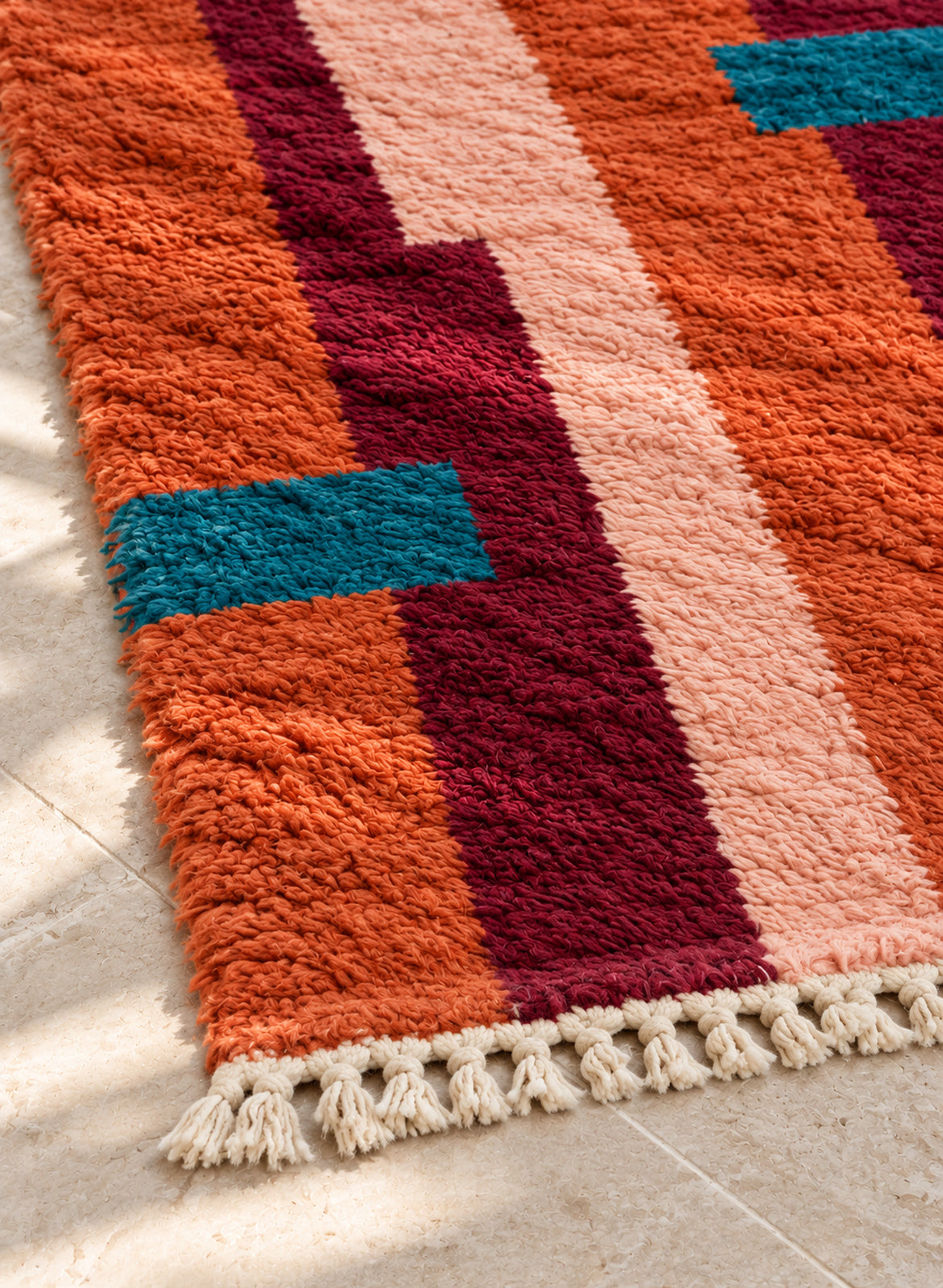 Fringe detail of the Anzar Boujaad rug