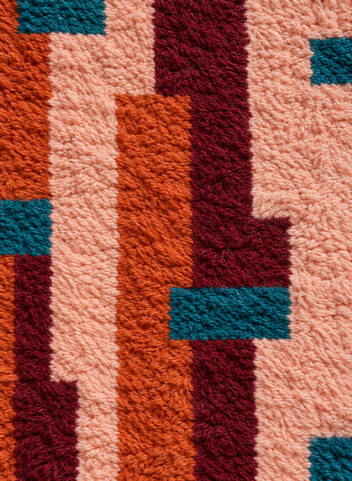 Close-up of the thick wool pile of the Anzar Boujaad rug