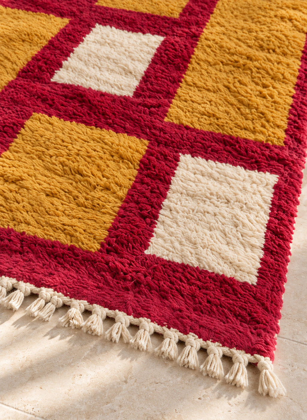 Fringe detail of the Tamimt Boujaad rug