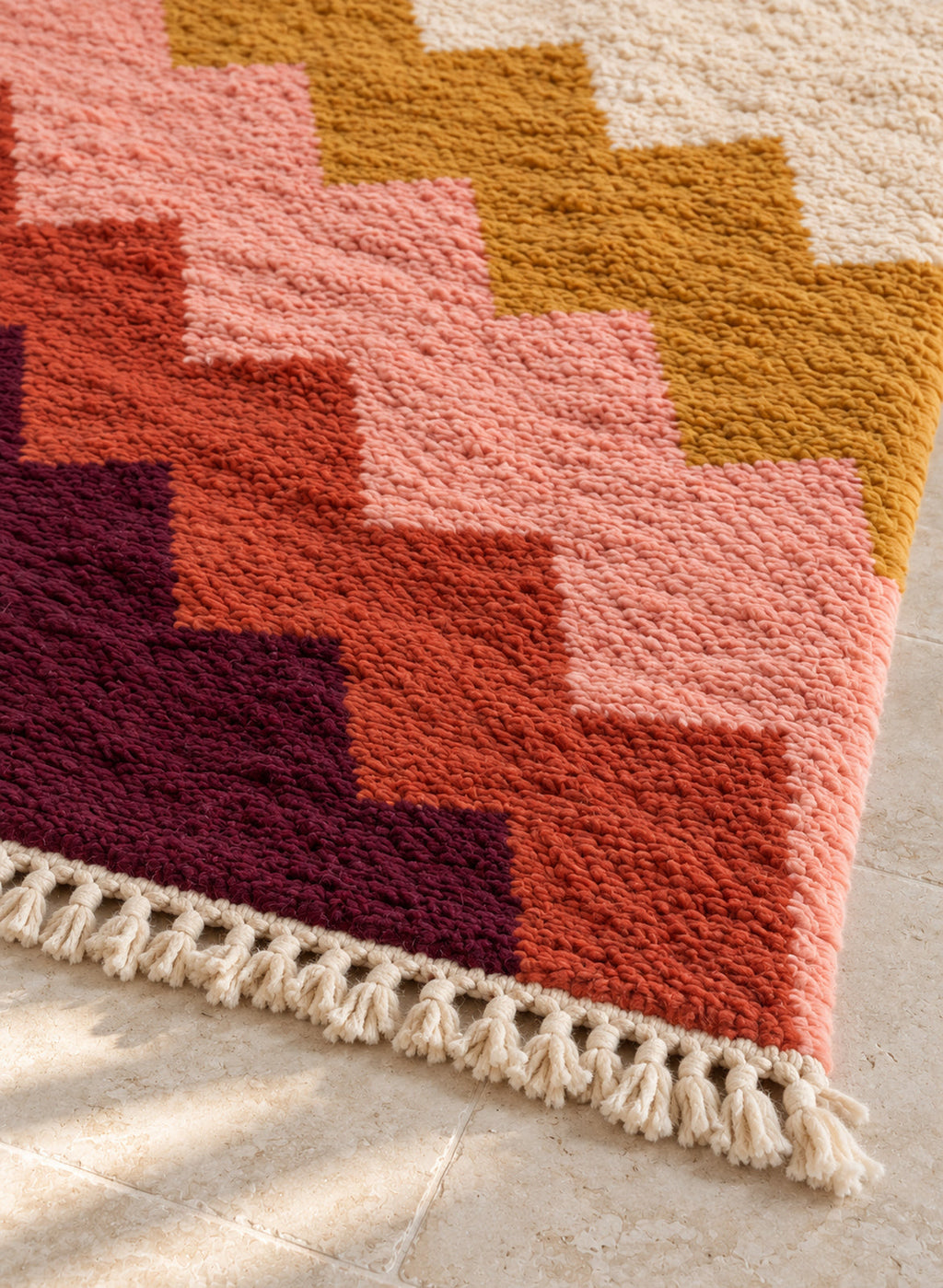 Fringe detail of the Tawri Boujaad rug