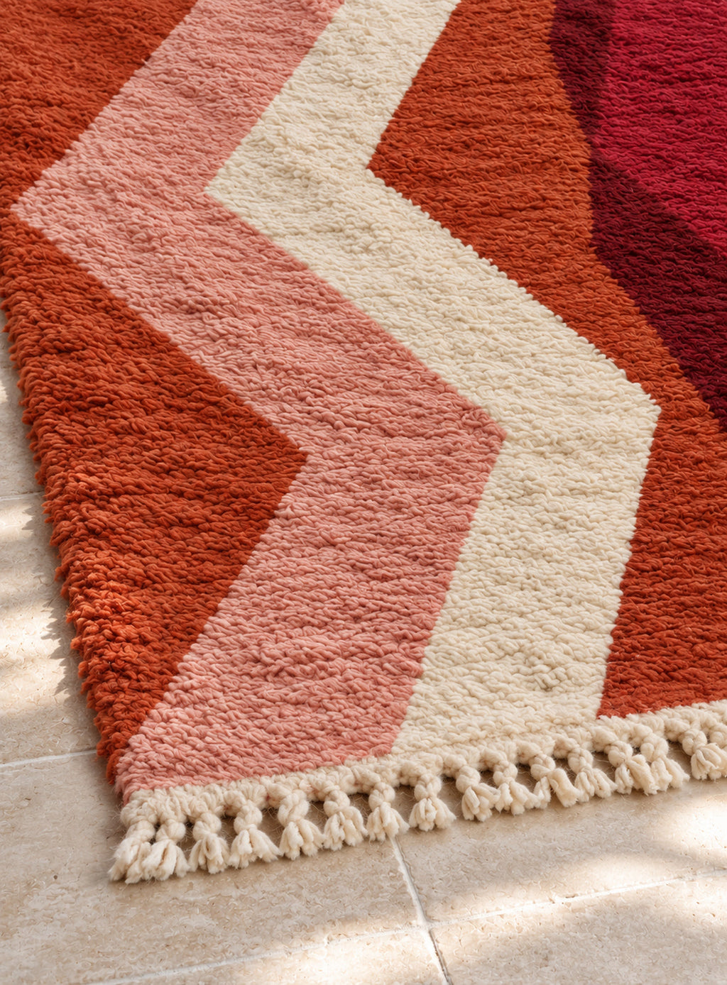 Fringe detail of the Ayur Boujaad rug