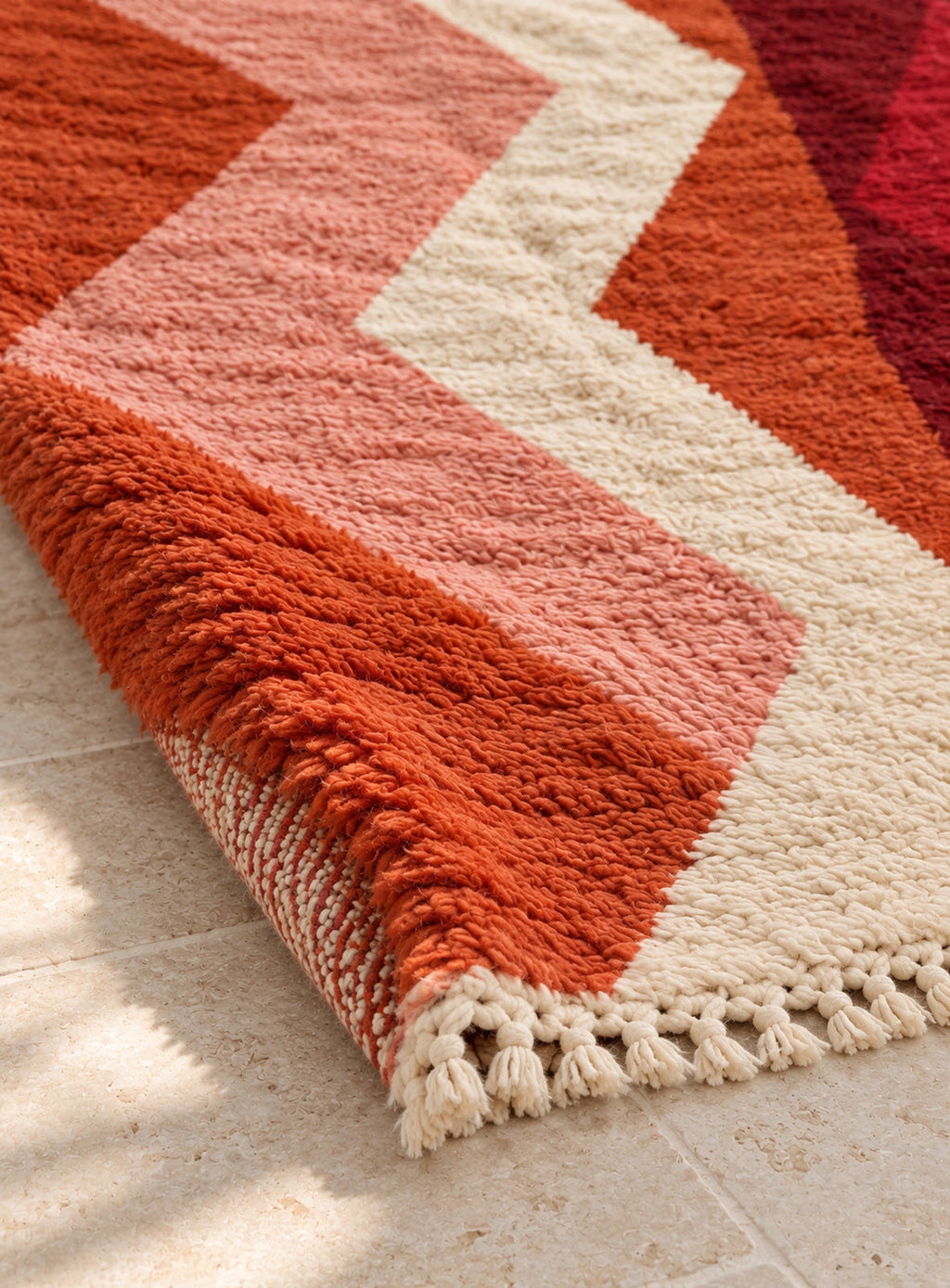 Folded corner of the Ayur Boujaad rug