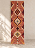 Terracotta Boujaad runner with nested diamonds