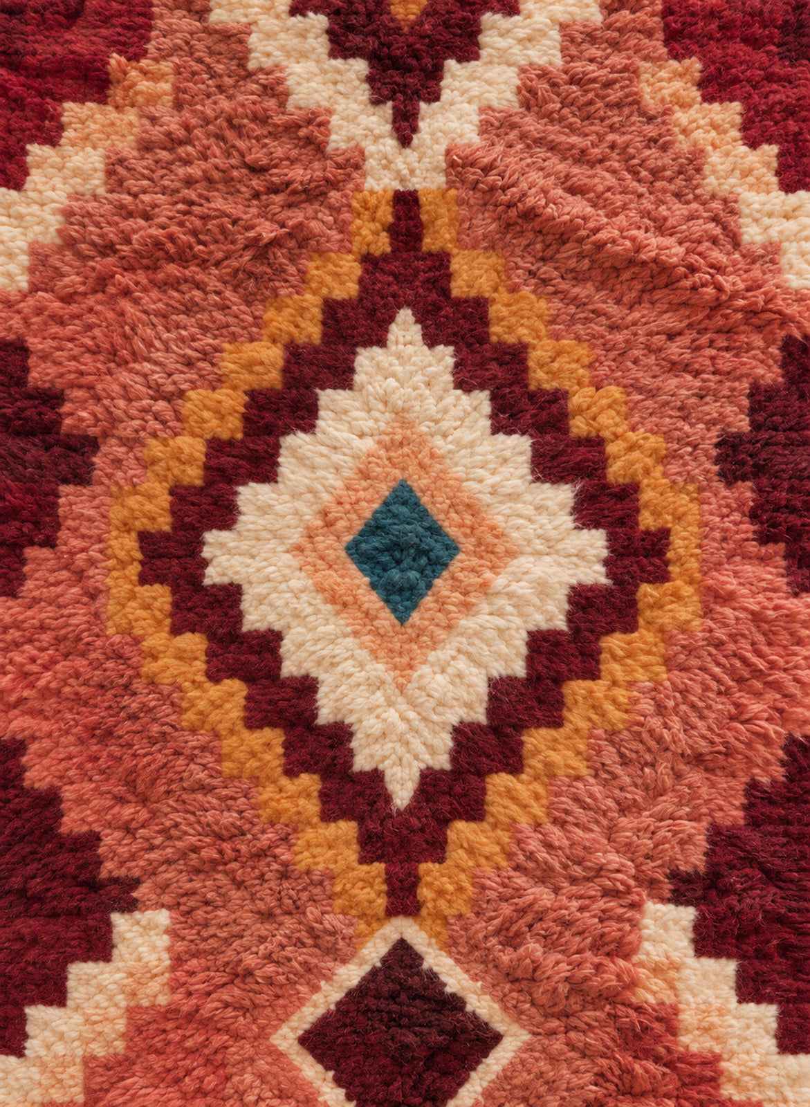 Wool texture detail of the Boujaad runner