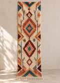 Ivory Boujaad runner with rust and teal diamonds