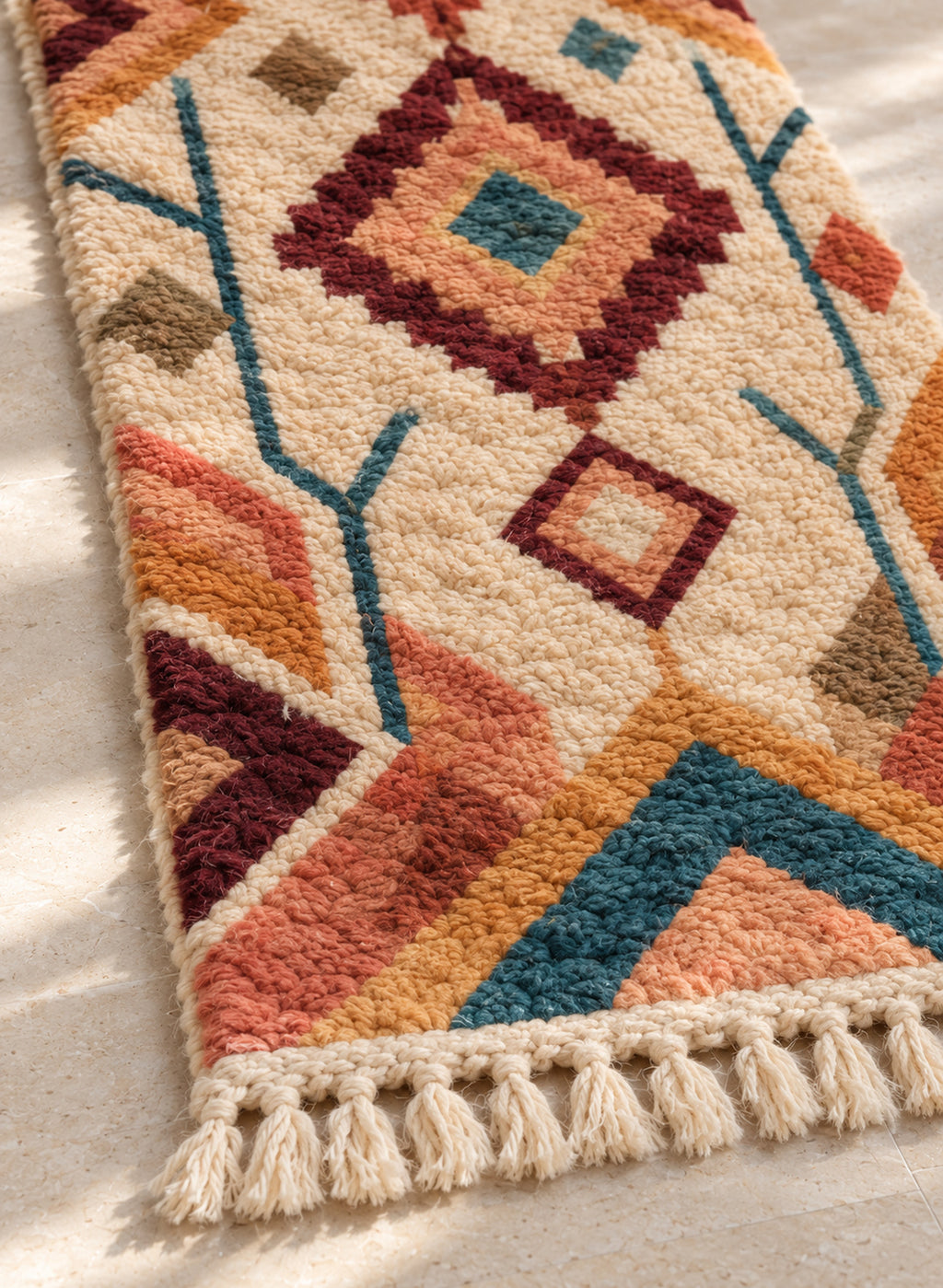 Fringe detail of the Boujaad runner