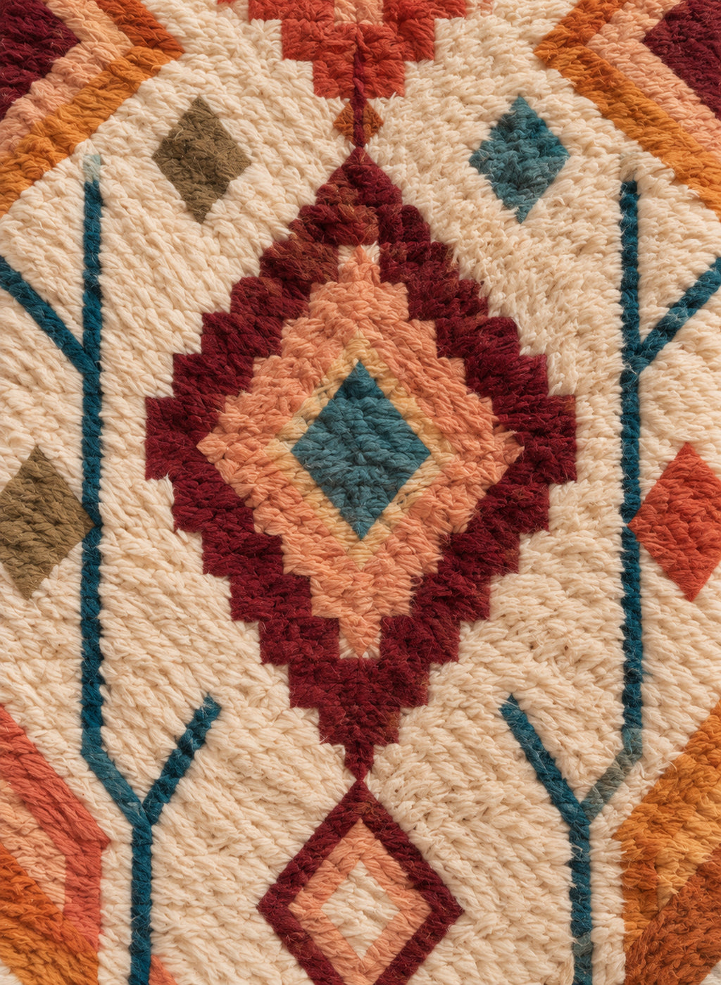 Wool texture detail of the Boujaad runner