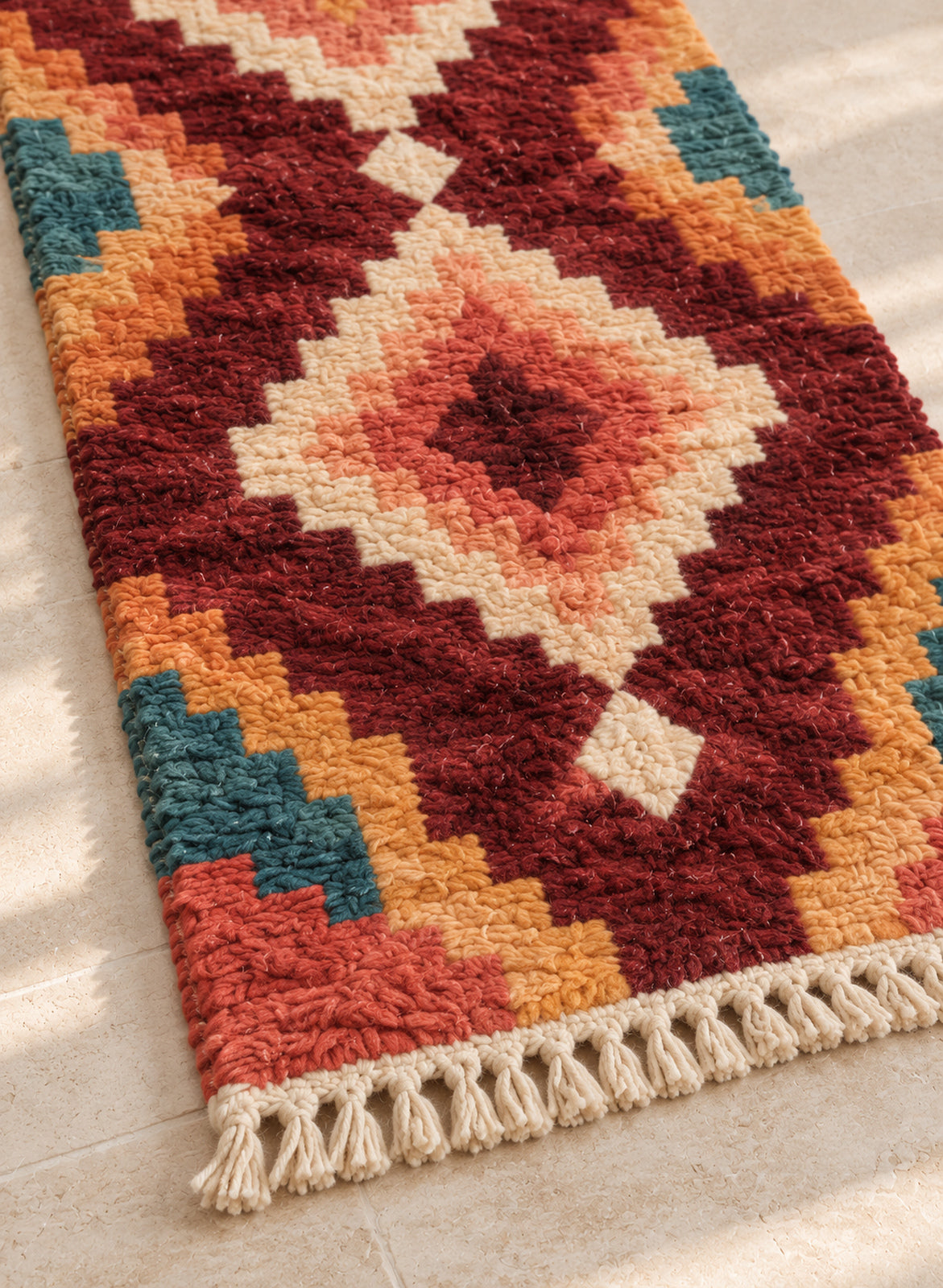 Fringe detail of the Boujaad runner