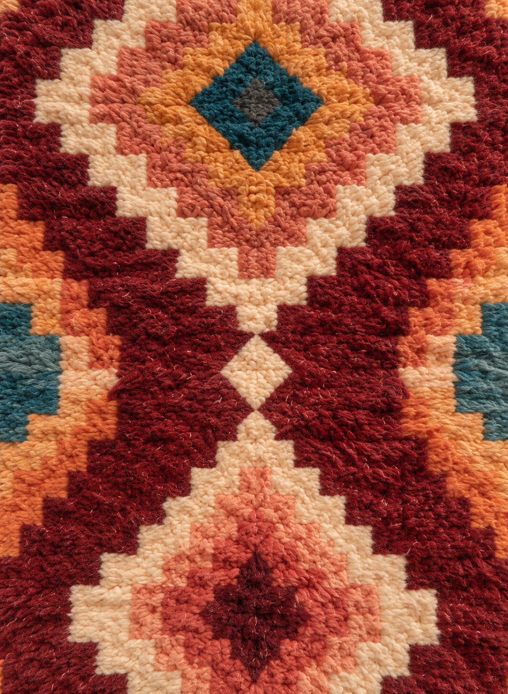 Wool texture detail of the Boujaad runner