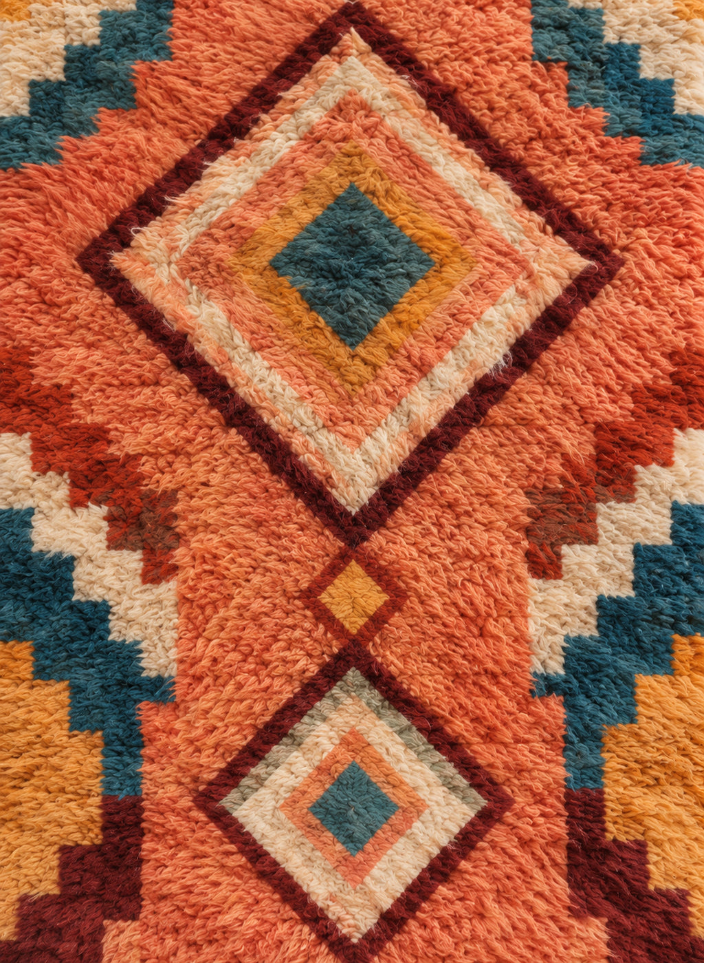 Wool texture detail of the Boujaad runner