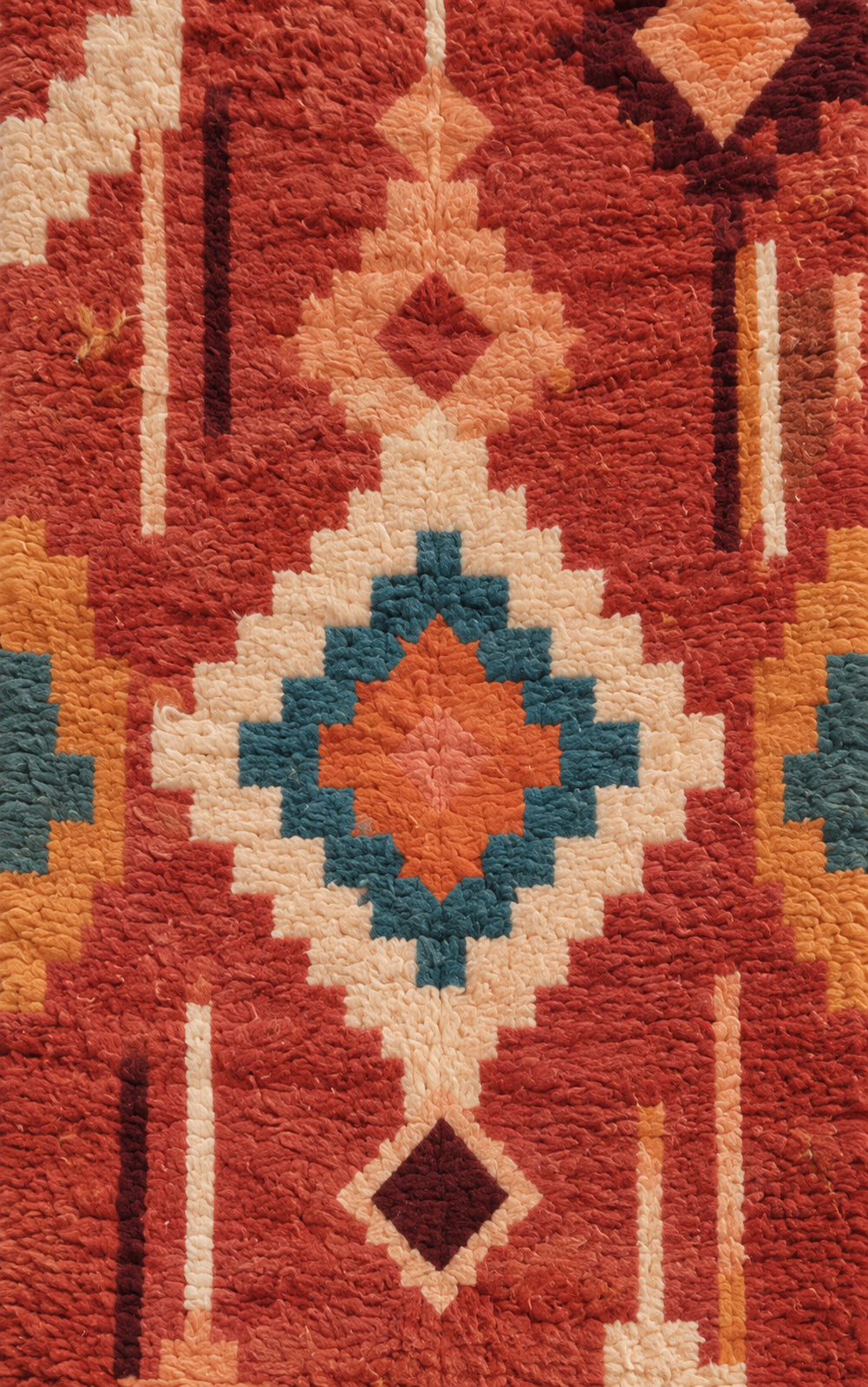 Wool texture detail of the Boujaad runner
