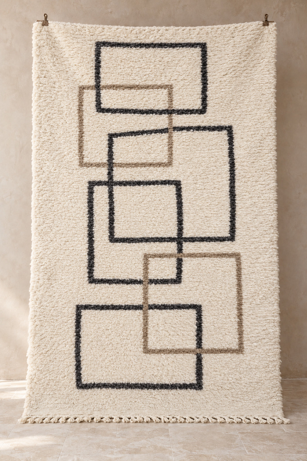 Handmade Beni Ourain rug model 08, full view