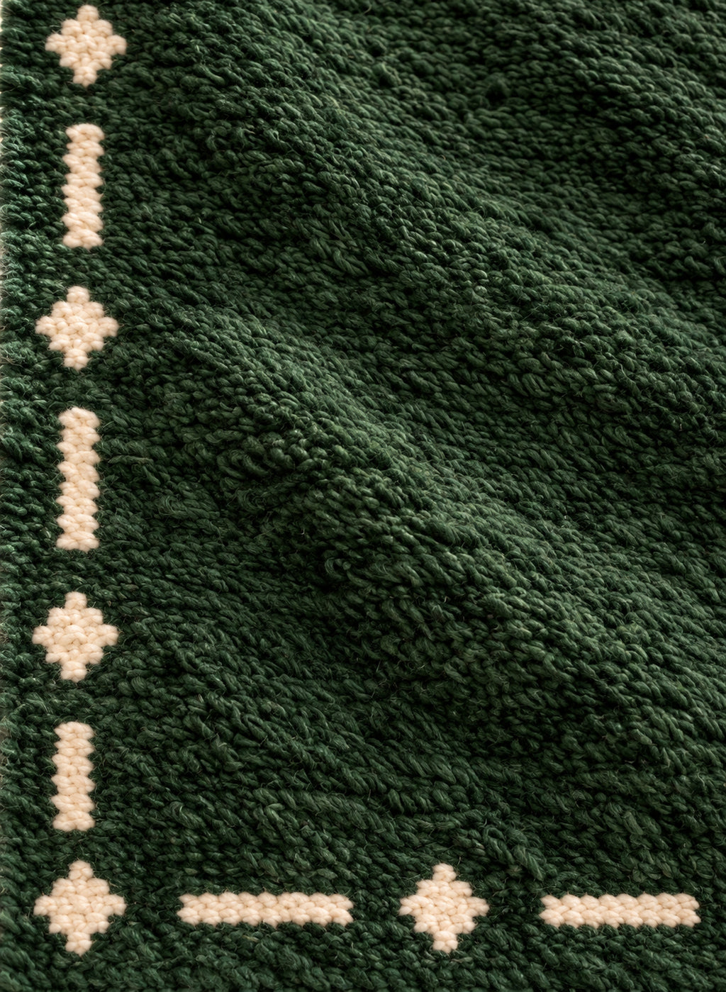 Wool texture of Beni Ourain rug model BWO-02