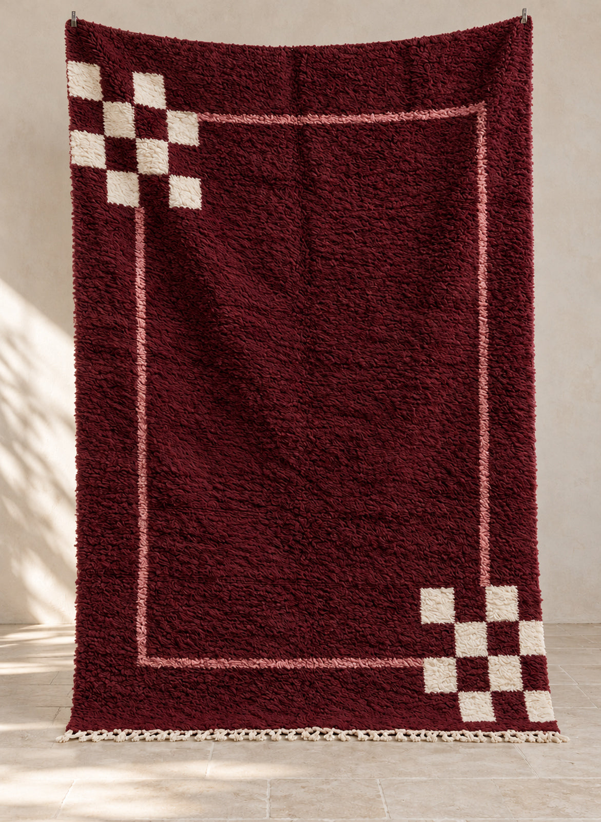 Handmade Beni Ourain rug model BWO-04, full view