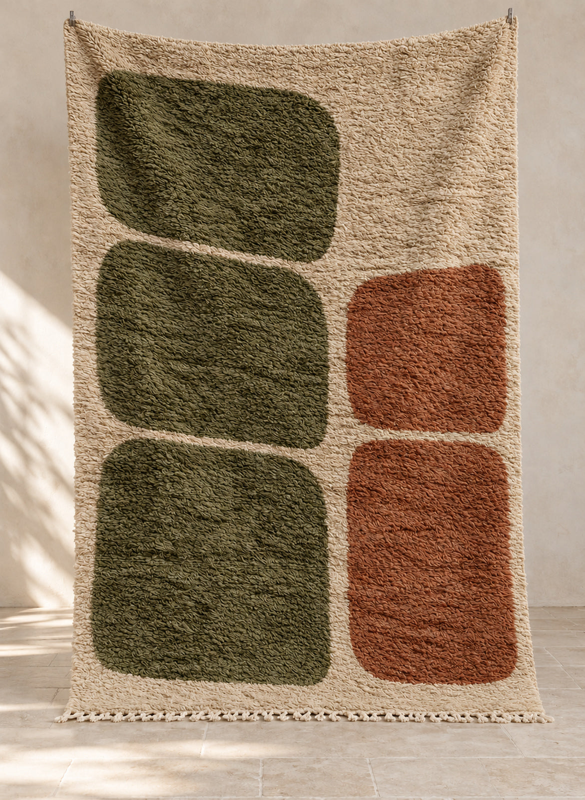 Handmade Beni Ourain rug model BWO-08, full view