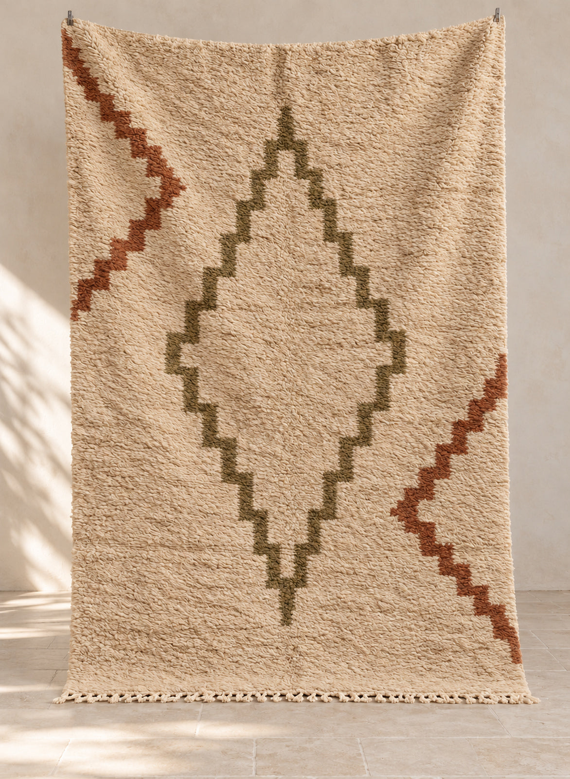 Handmade Beni Ourain rug model BWO-23, full view