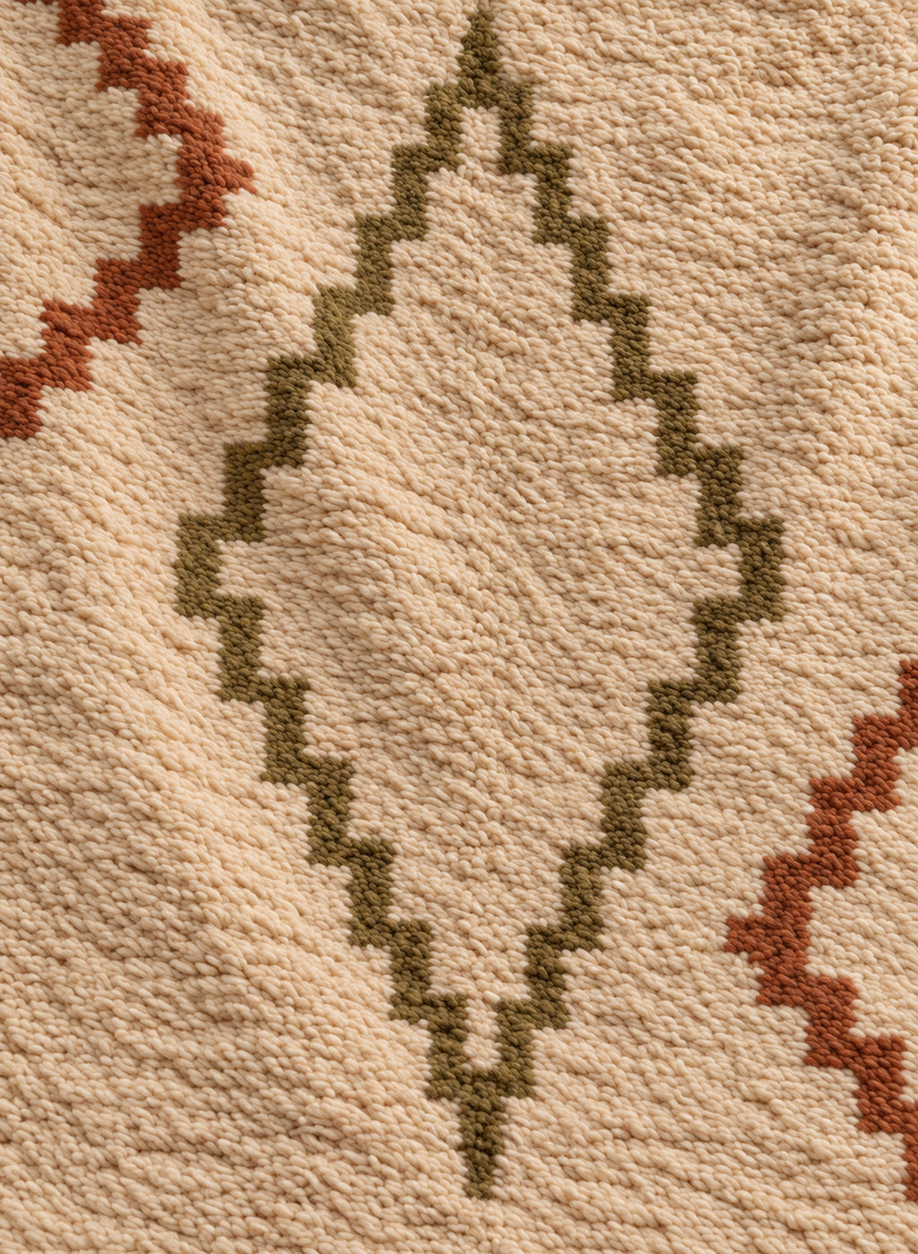 Wool texture of Beni Ourain rug model BWO-23