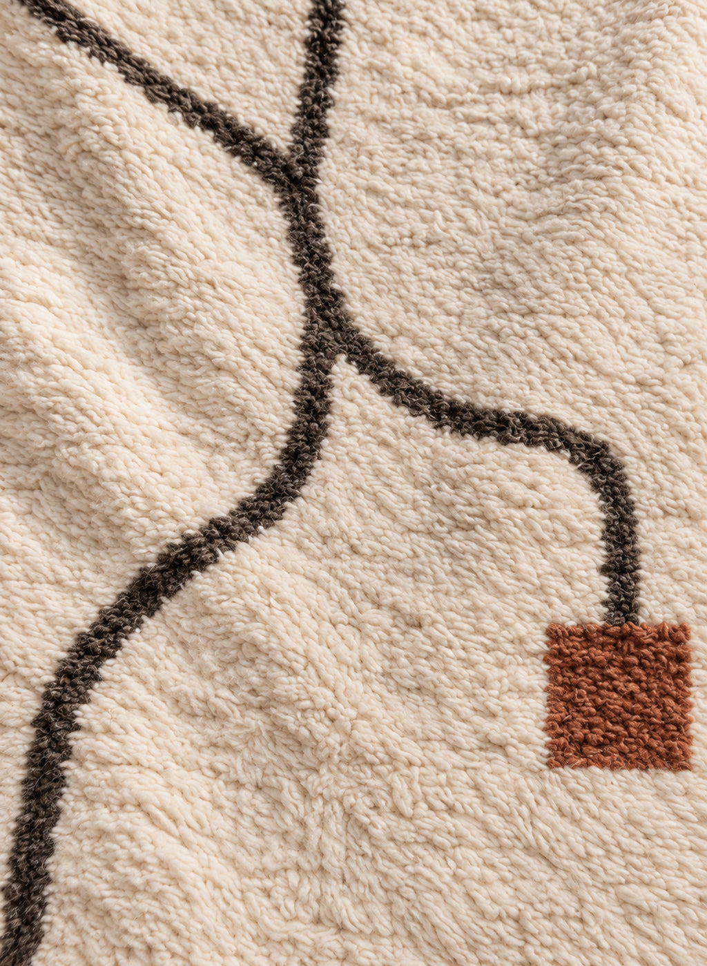 Wool texture of Beni Ourain rug model BWO-25