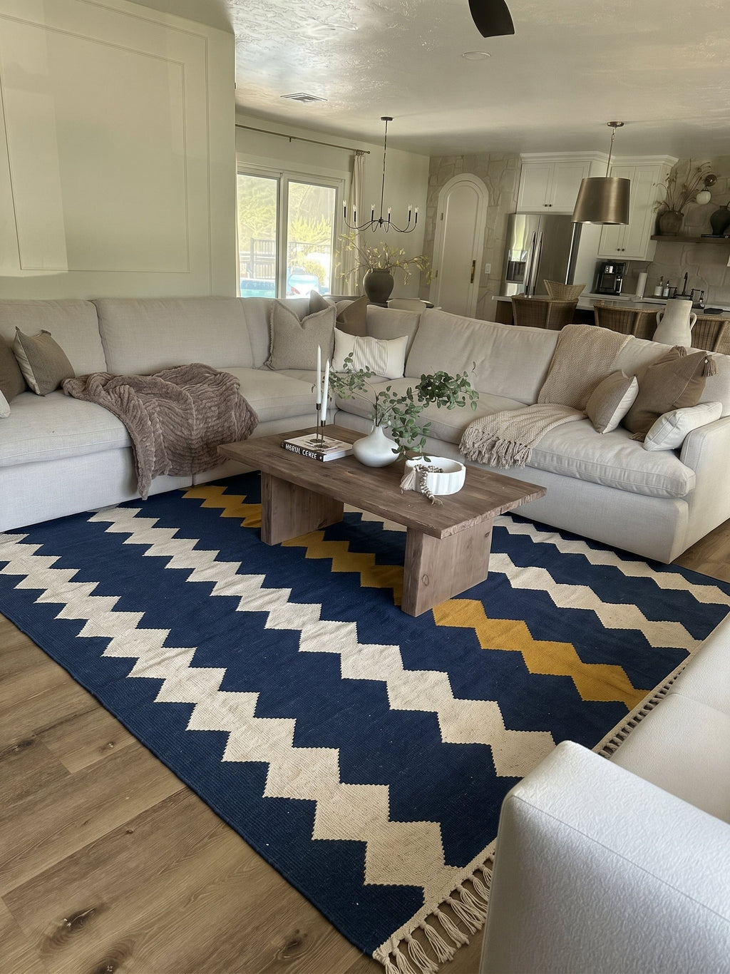 Azur navy kilim in a living room
