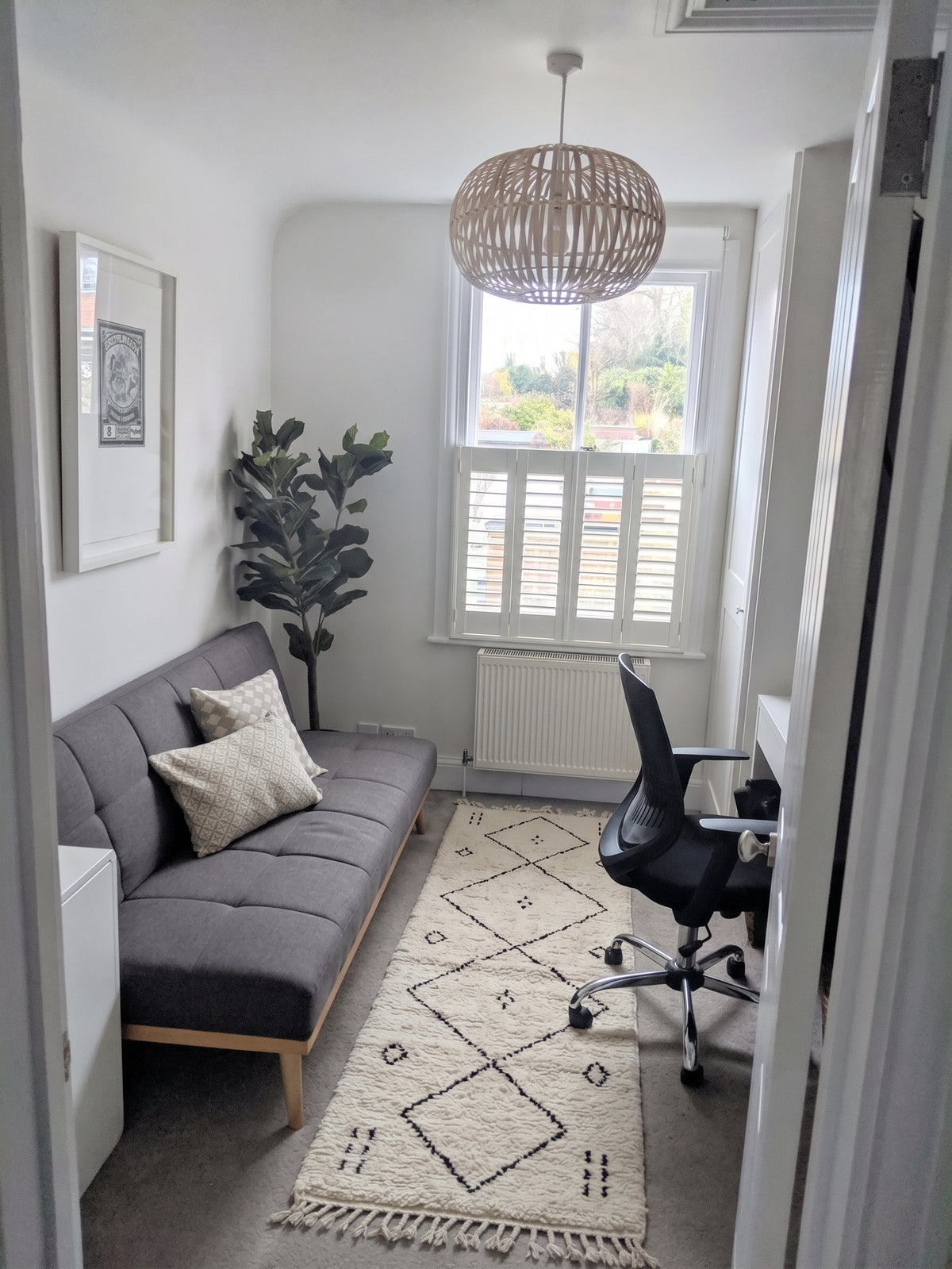 Beni Ourain runner in a home office