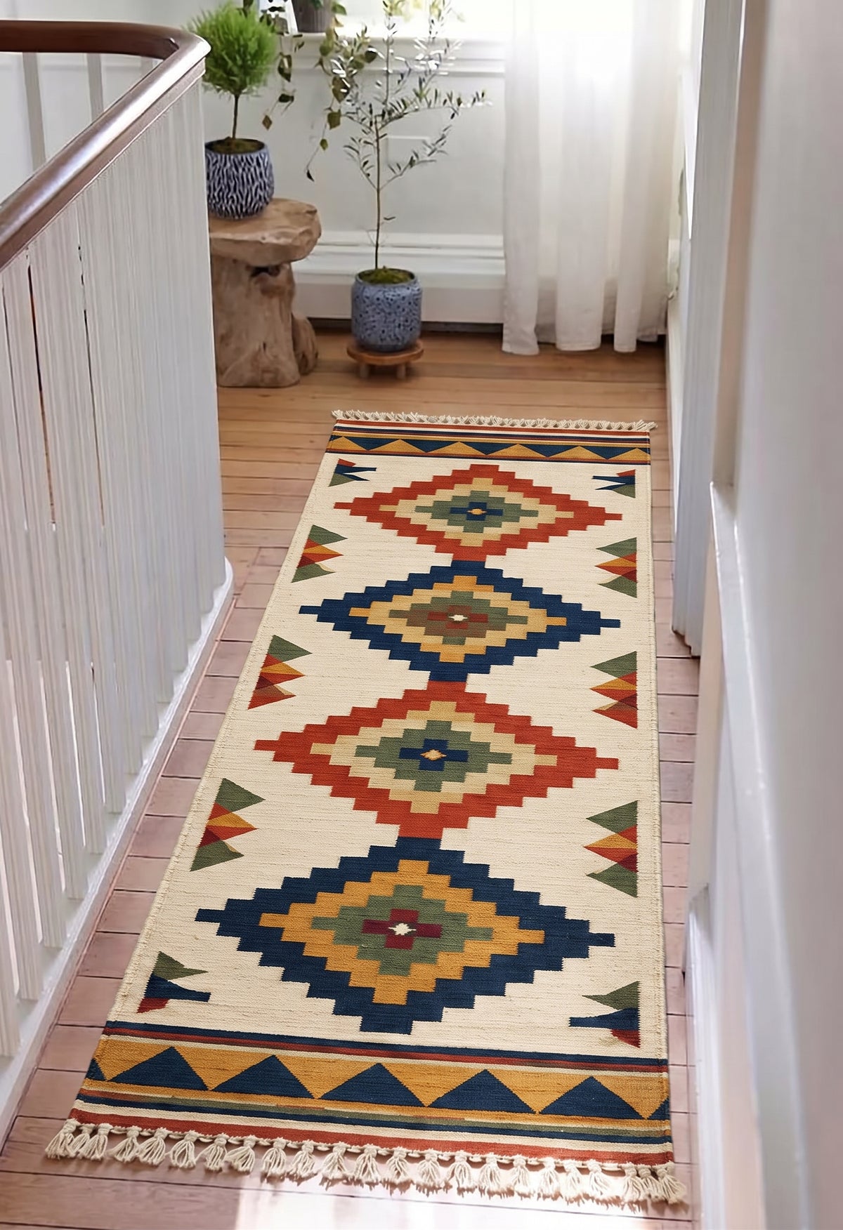 Kilim runner on a landing