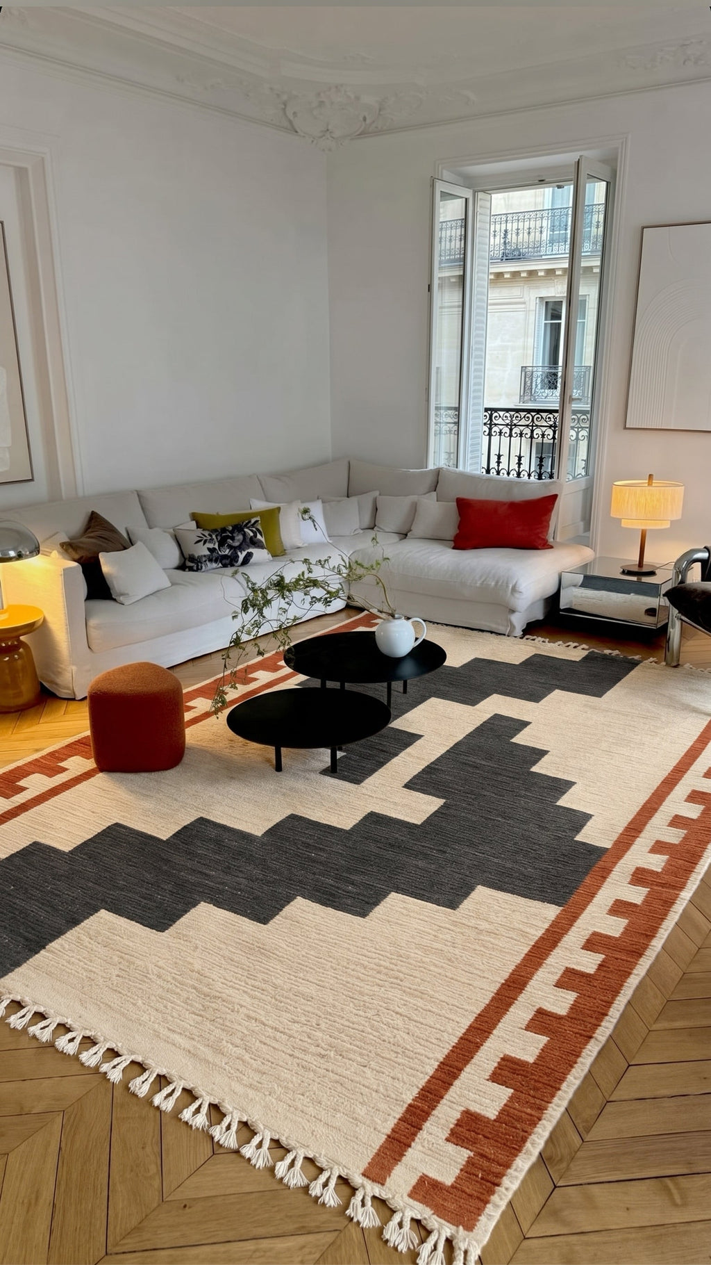Amane kilim in a living room