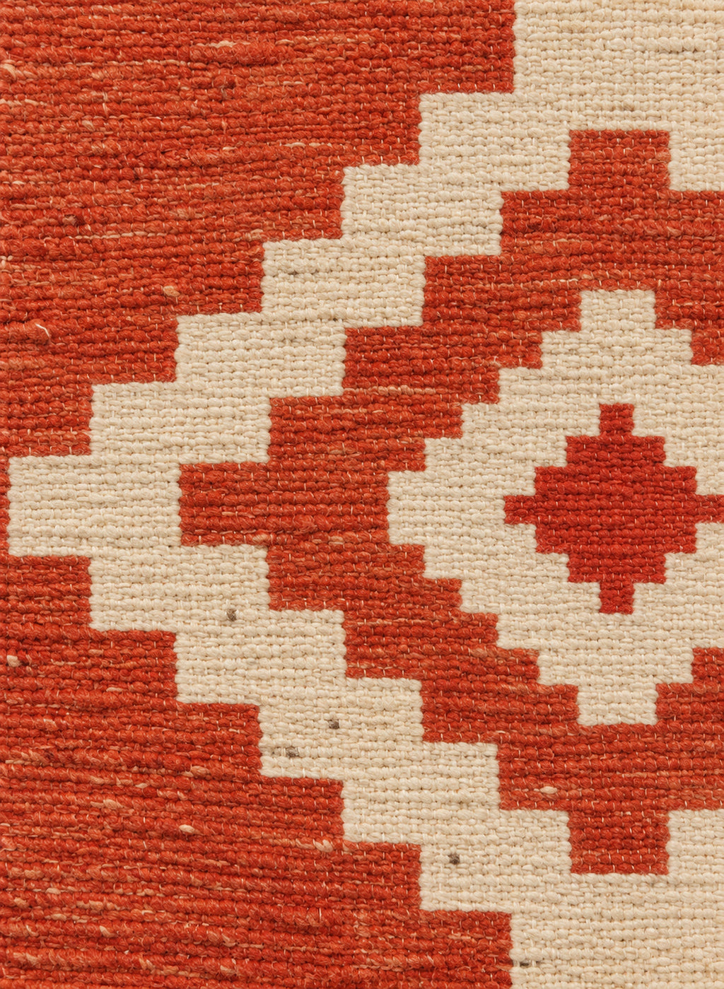 Close-up of the flat-woven wool of the Taslit kilim