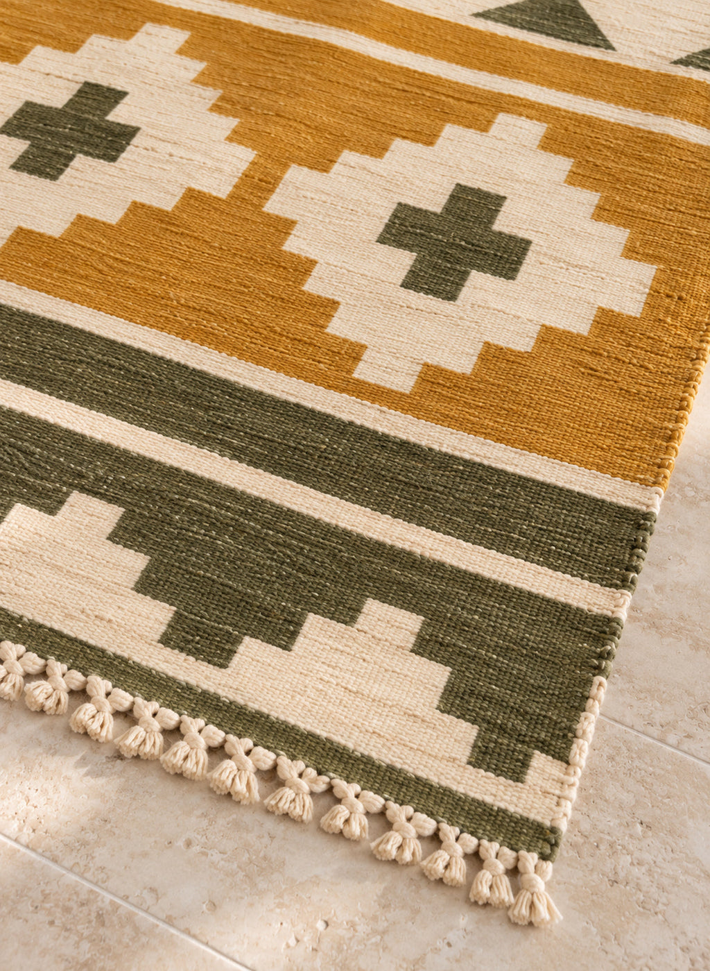 Fringe detail of the Tafat kilim