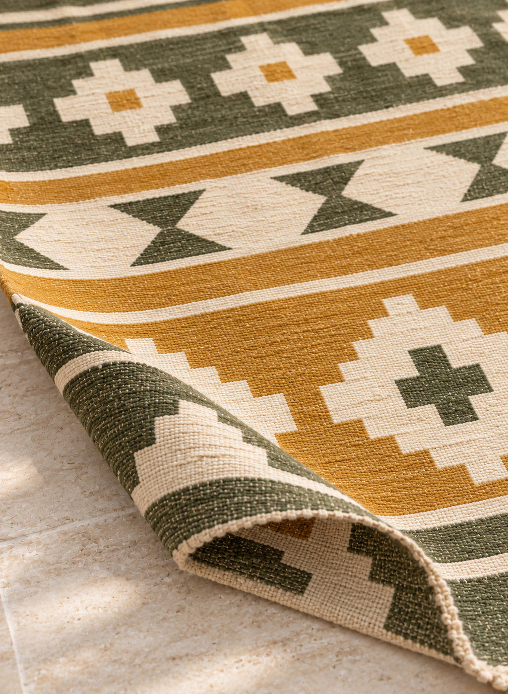 Folded corner of the Tafat kilim