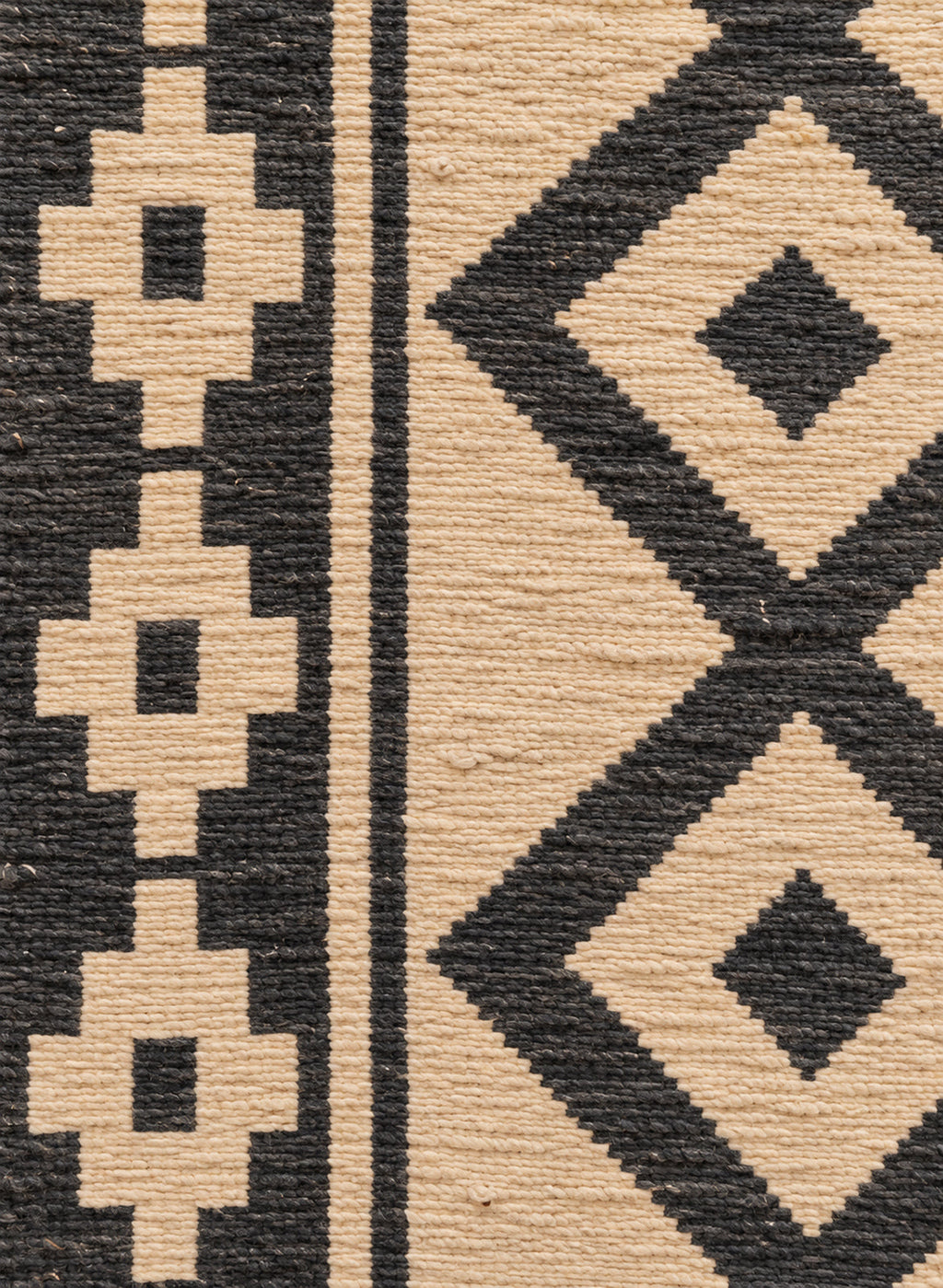 Close-up of the flat-woven wool of the Tanirt kilim