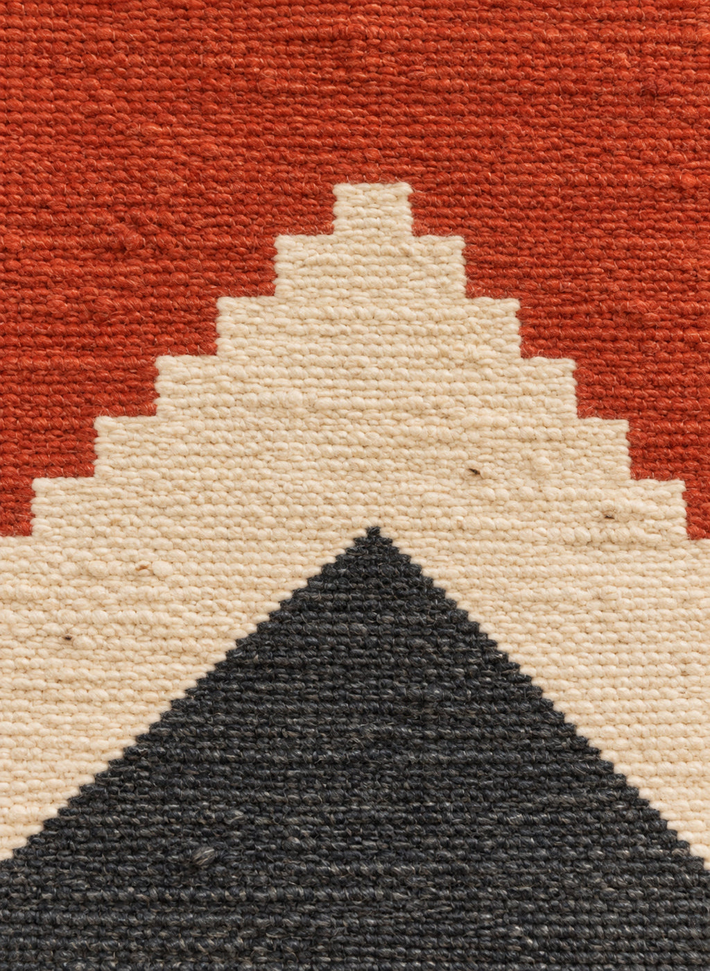 Close-up of the flat-woven wool of the Asmoun kilim