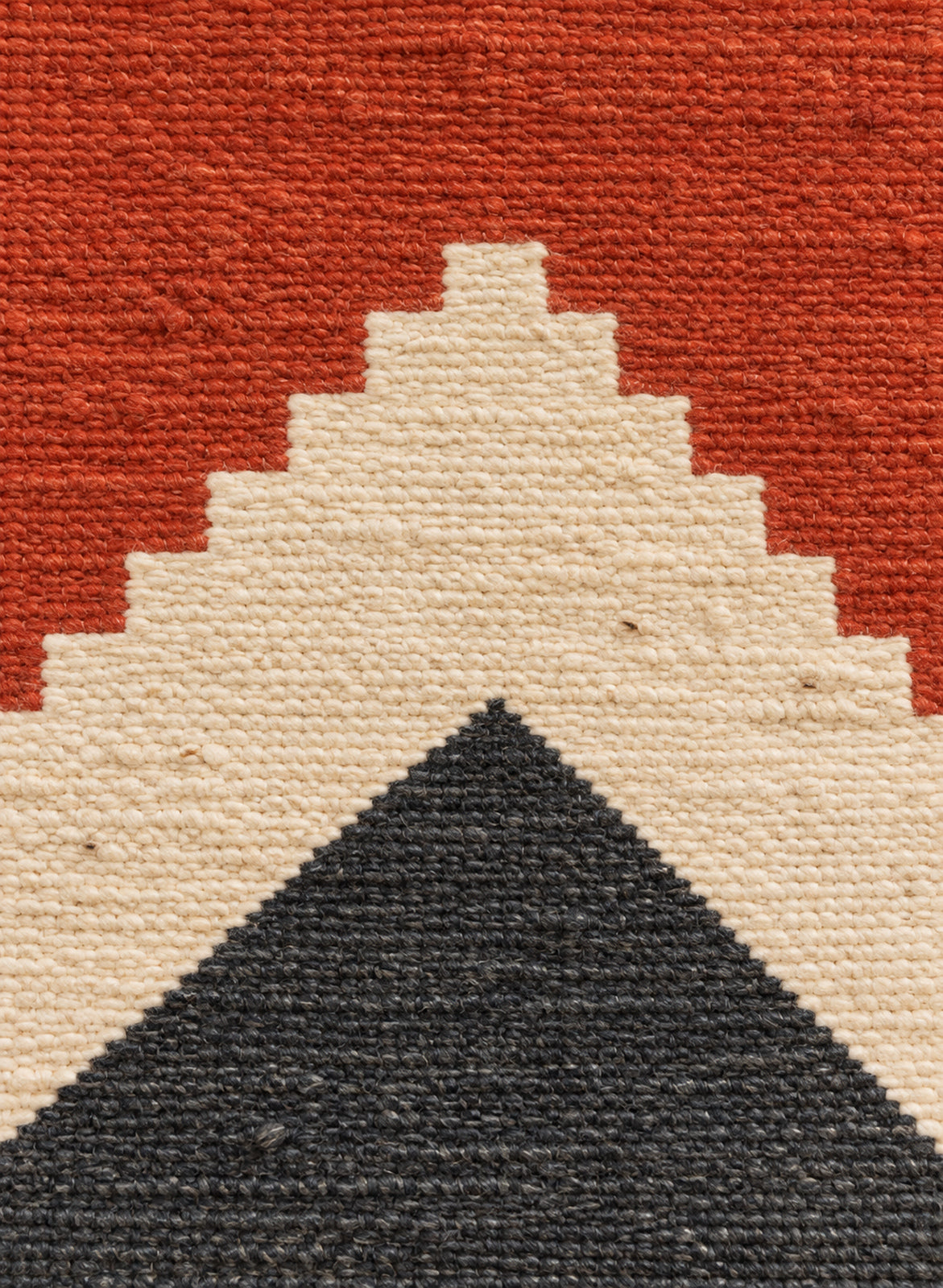 Close-up of the flat-woven wool of the Asmoun kilim