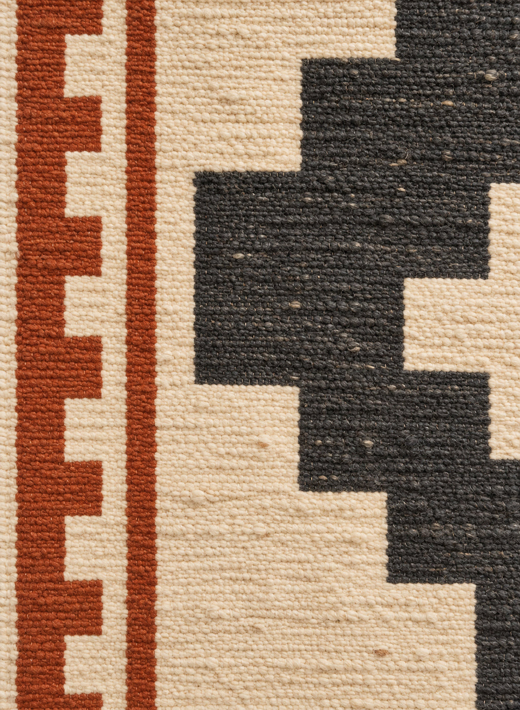 Close-up of the flat-woven wool of the Amane kilim