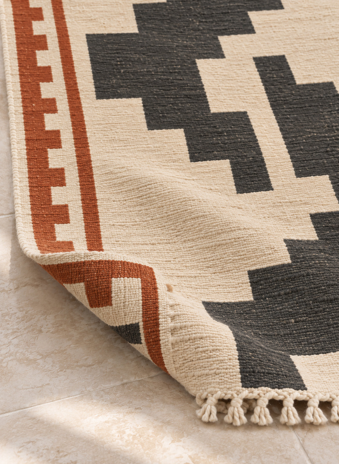Folded corner of the Amane kilim