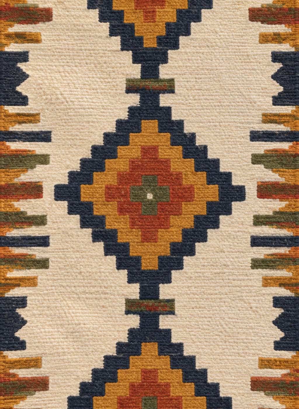 Flat-woven wool texture of the kilim runner