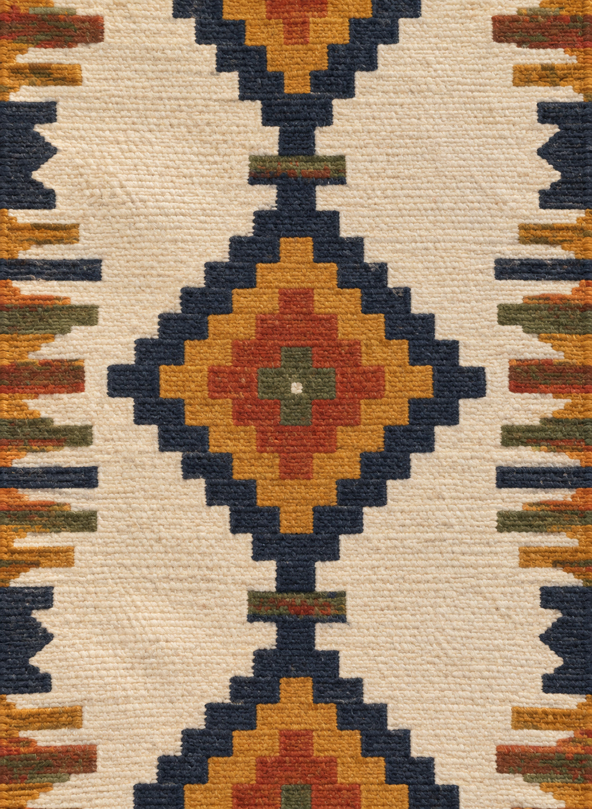 Flat-woven wool texture of the kilim runner
