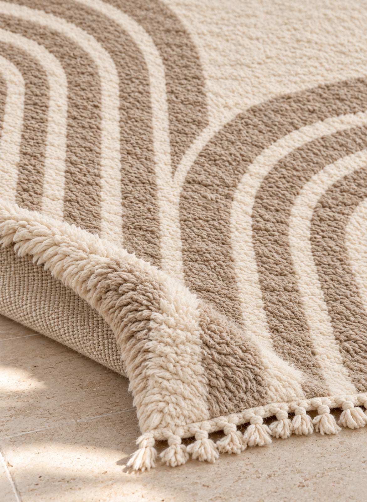 Mrirt rug model 01, folded to show the pile